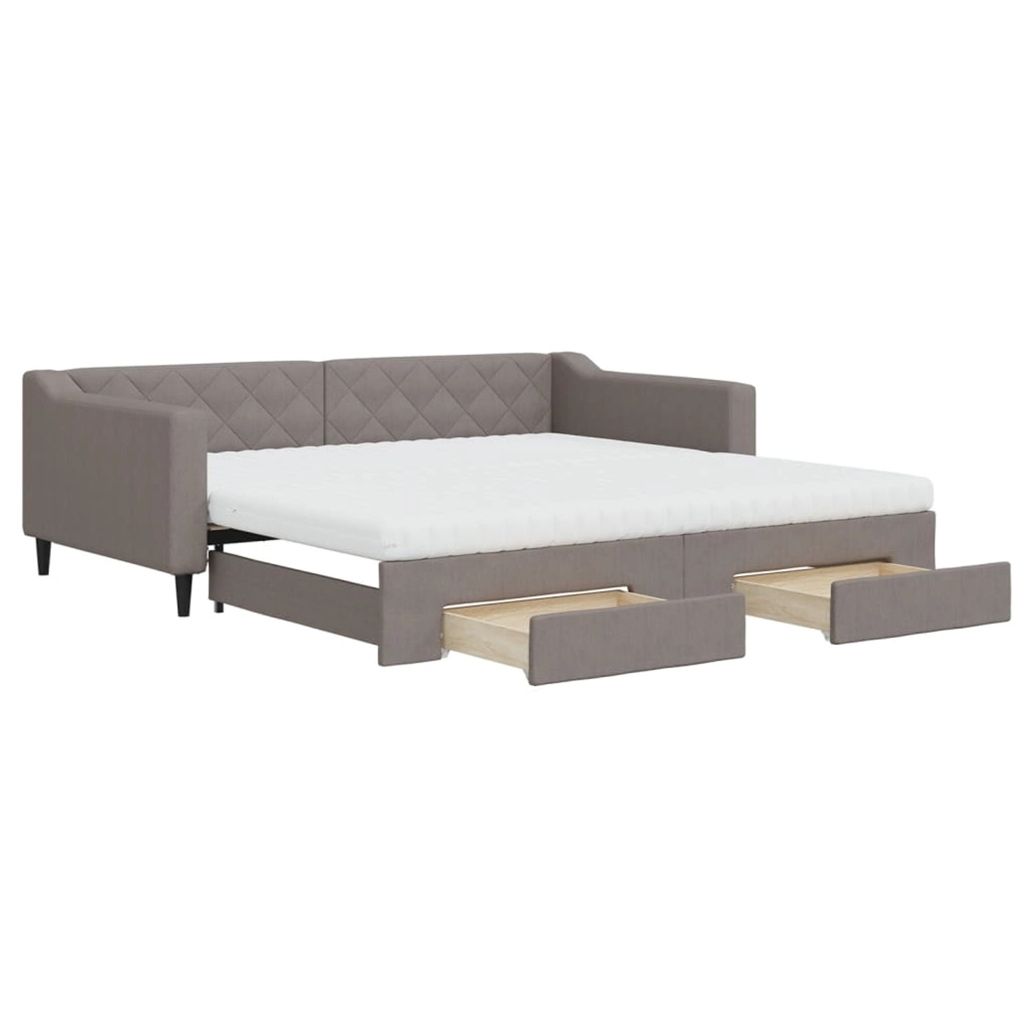 vidaXL Tagesbett Ausziehbar mit Schubladen Taupe 100x200 cm Stoff1898709 günstig online kaufen