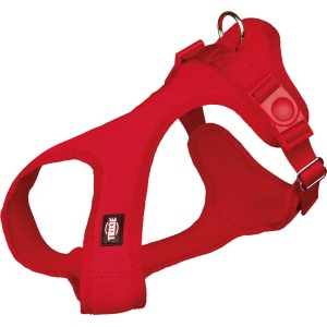 Rotes Trixie Touren-Geschirr Comfort Soft XS-S aus Mesh, verstellbarer Bauchgurt für Hunde.