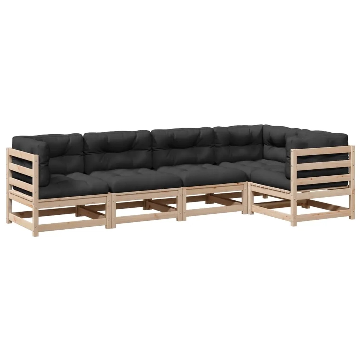 vidaXL 5-Tlg Garten-Sofagarnitur mit Kissen Massivholz Kiefer 3299434 günstig online kaufen