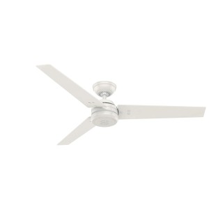Weißer HUNTER FANS Deckenventilator Protos 132 cm mit drei Flügeln und Wandschalter.