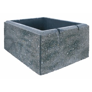 Diephaus Mauerstein Lessia Quarzit, 50x40x20 cm, für Mauersysteme und Einfassungen. Detailaufnahme des grauen Steins.