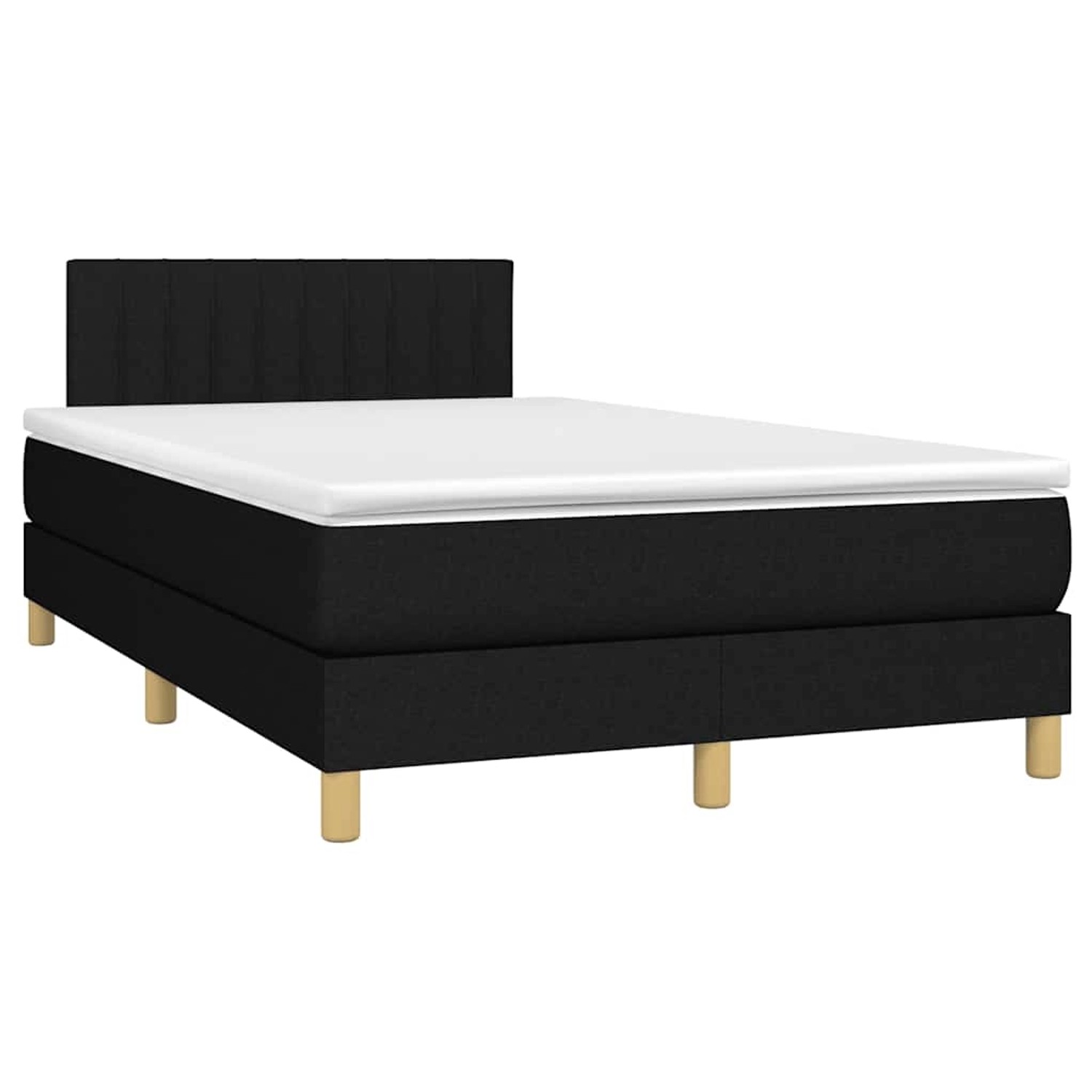 vidaXL Boxspringbett mit Matratze & LED Schwarz 120x190 cm Stoff 3270104 günstig online kaufen