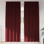 vidaXL Vorhänge 2 Stk Weinrot 140 x 245 cm Samt 4107306_2