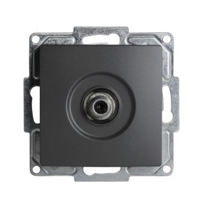 Günsan Visage Sat TV Antennendose in Dunkelsilber mit F-Stecker. Unterputz Steckdose.