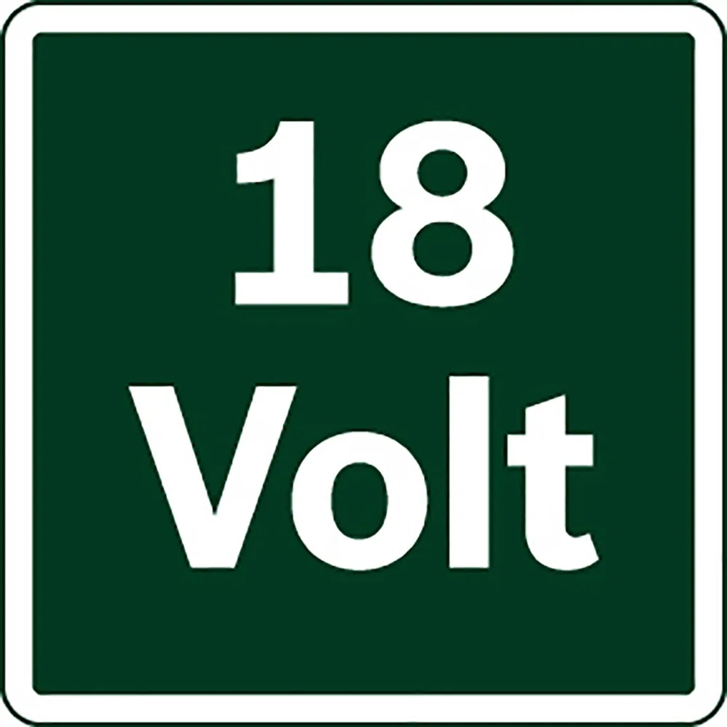 Symbol für 18 Volt Akku-System, passend für Bosch Akku-Rasentrimmer.