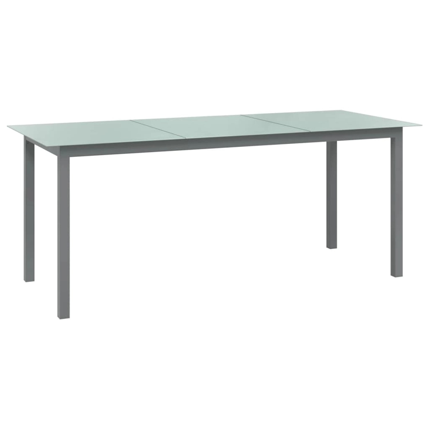 vidaXL Gartentisch Hellgrau 190x90x74 cm Aluminium und Glas 312205 günstig online kaufen