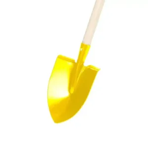 Galaflor Kinderschaufel Spitzspaten Metall Spaten mit Holzstiel Garten Schaufel für Kinder Gelb