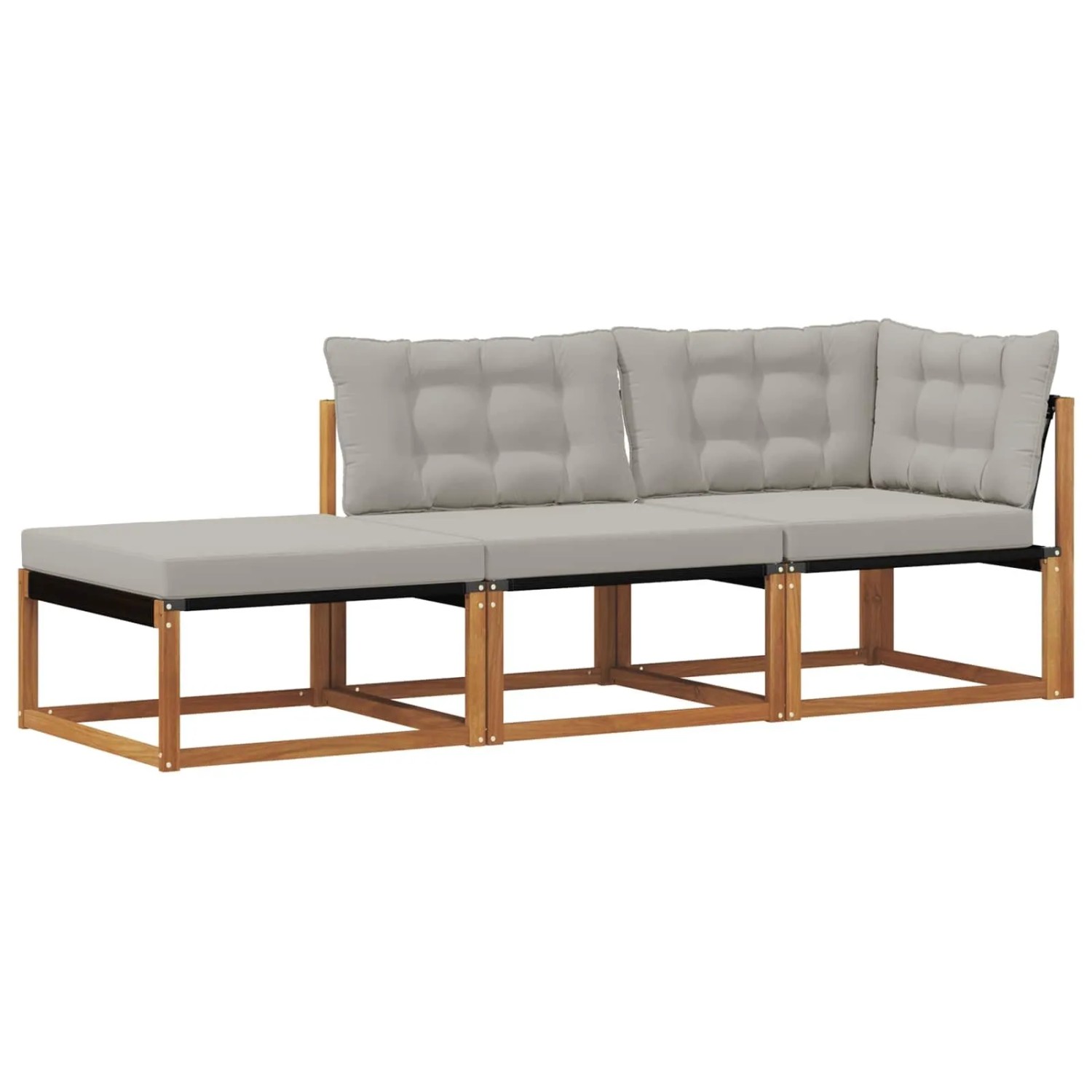 vidaXL Sectional Sofa Einheiten 3 Stück Natur Massivholz Akazie 900654