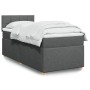 Dunkelgraues vidaXL Boxspringbett (80x200 cm) mit Matratze und weißer Bettwäsche.