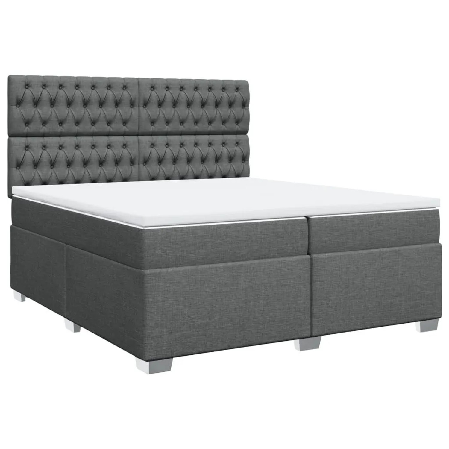 vidaXL Boxspringbett mit Matratze Dunkelgrau 200x200 cm Stoff 3292903 günstig online kaufen