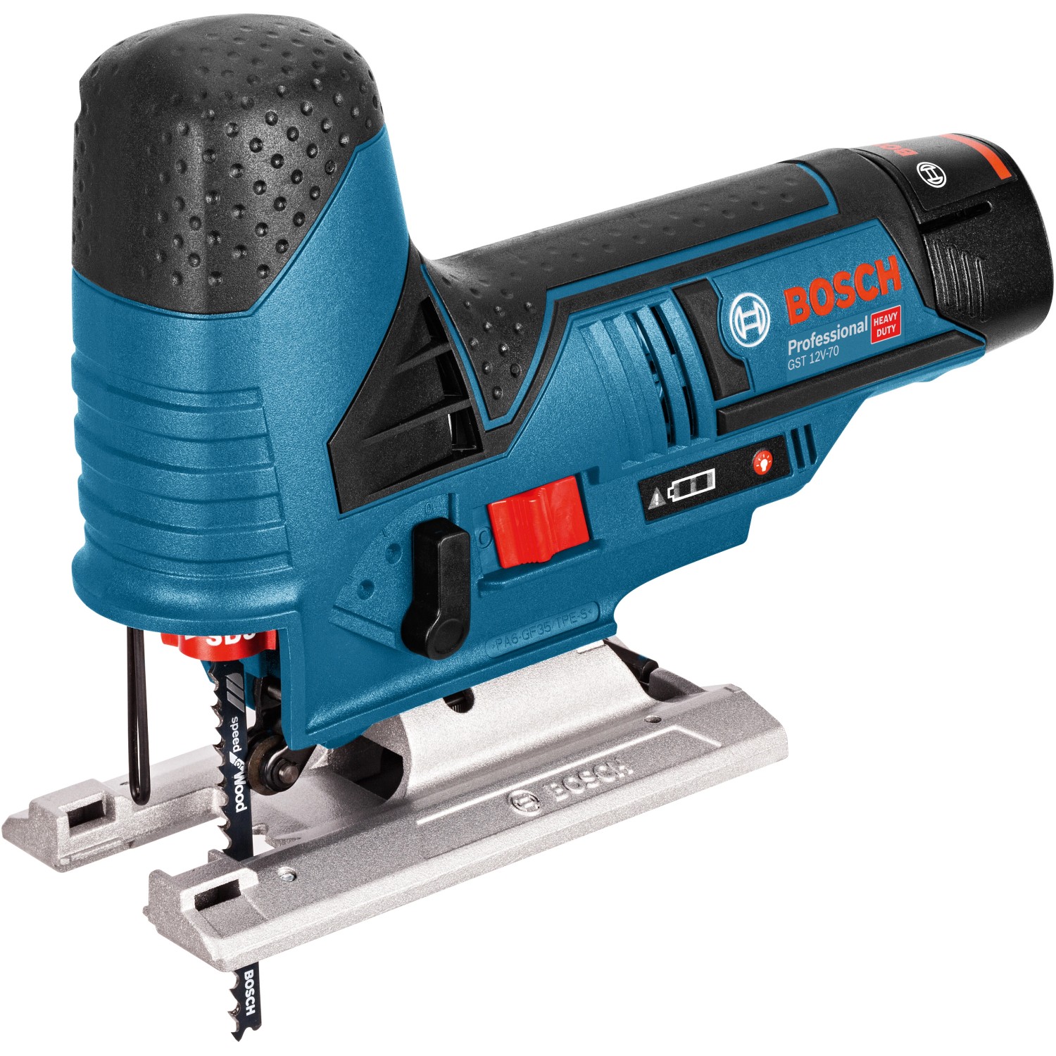 Bosch Professional Akku-Stichsäge GST 12 V-70 Solo mit Stichsägeblatt