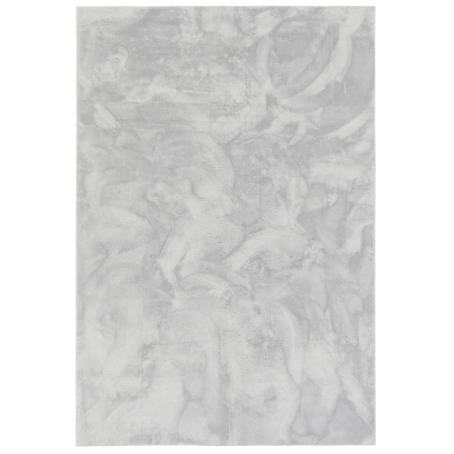 Weicher, grauer Fellteppich (140x200cm) von Pergamon. Luxuriöser Kunstfellteppich für Wohnzimmer und Schlafzimmer.