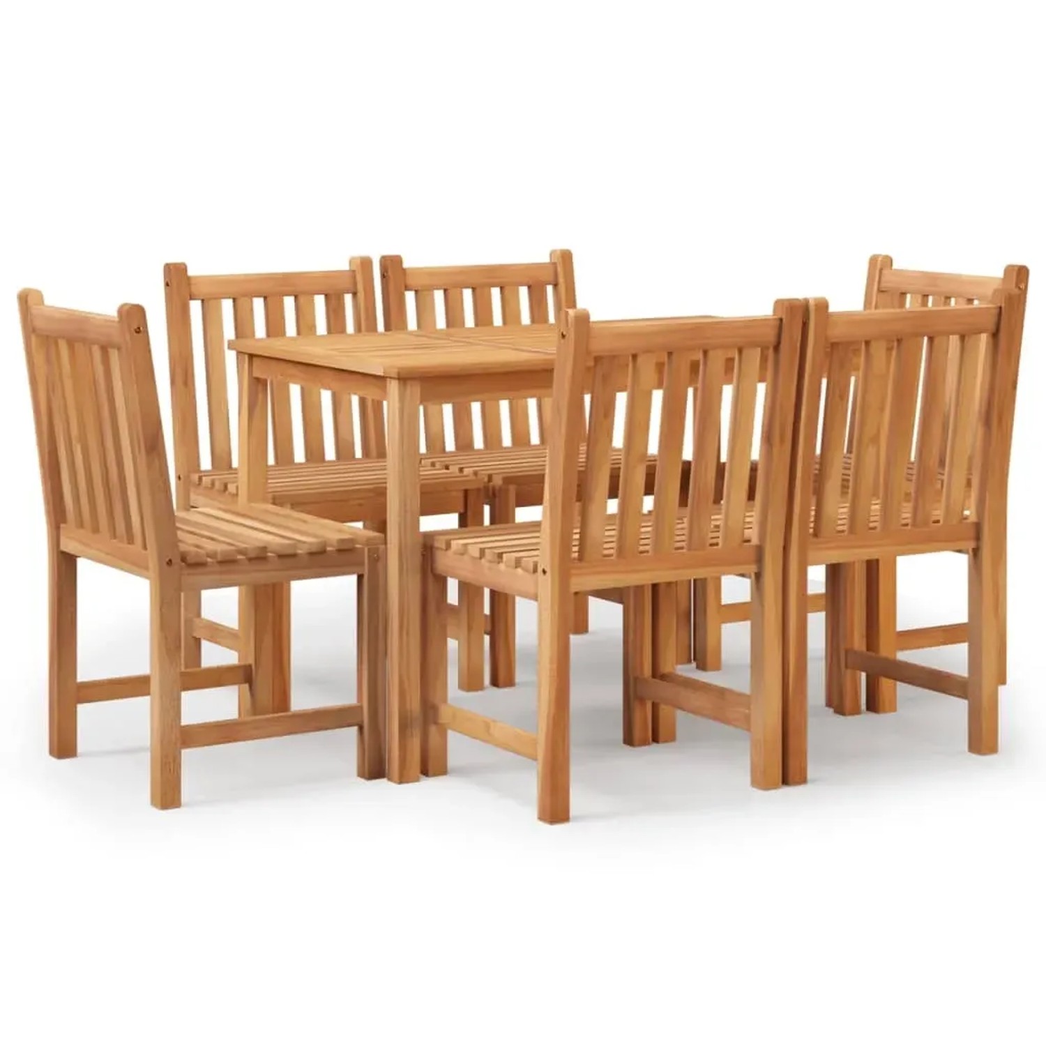 vidaXL 7-Tlg Garten-Essgruppe Massivholz Teak 3157149