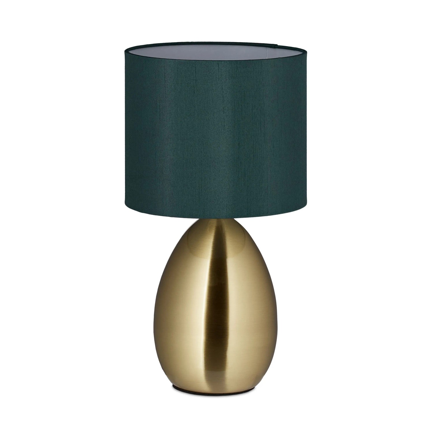 Relaxdays Nachttischlampe Stahl Messing Petrolgrün Touch Dimmbar 33,5 cm x 18 cm 0,68 kg