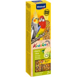Vitakraft Kräcker Kiwi Citrus, 2 Stück, Papageienfutter für Großsittiche.