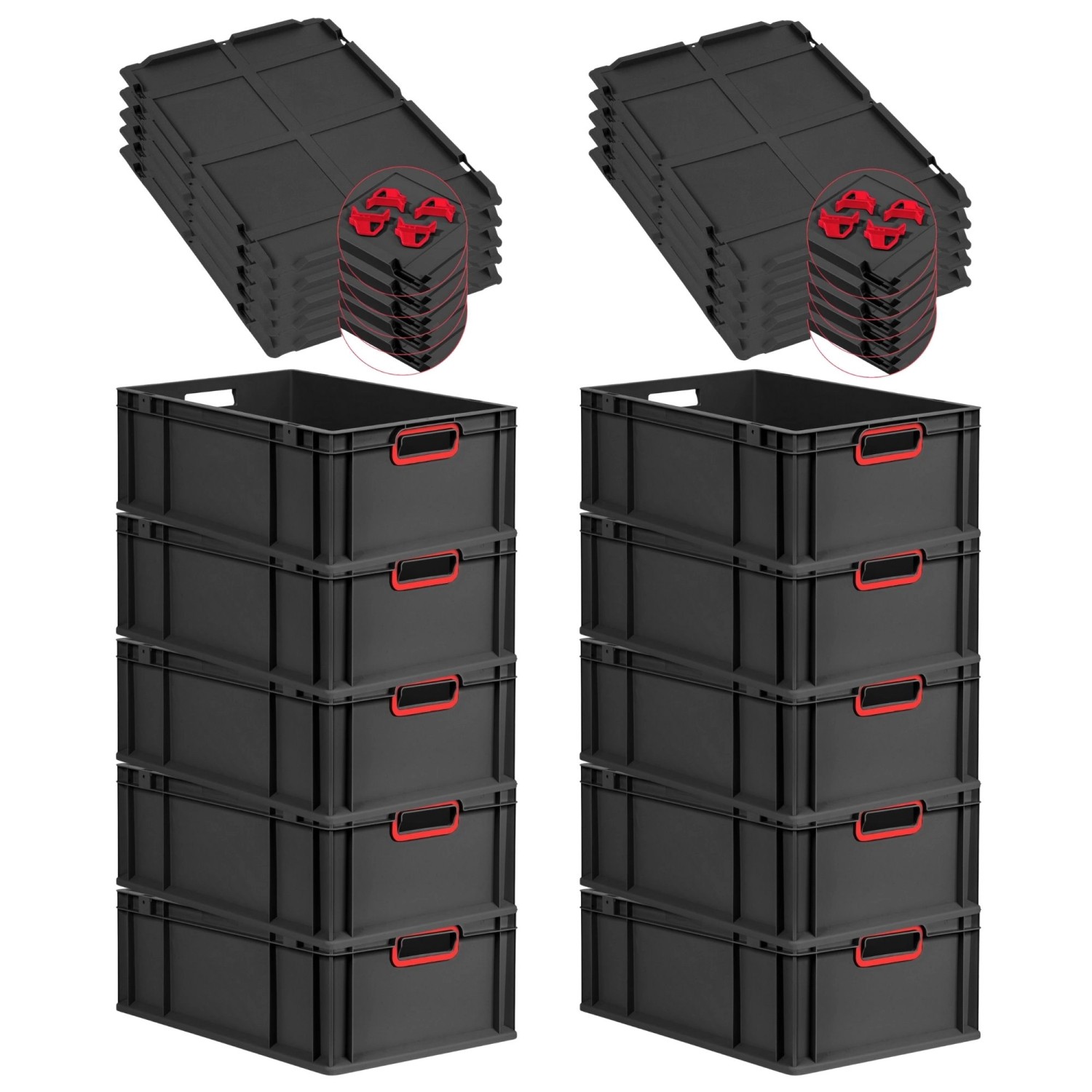 PROREGAL SparSet 10x Eurobox Nextgen Color Mit Auflagedeckel HxBxT 22x40x60 günstig online kaufen