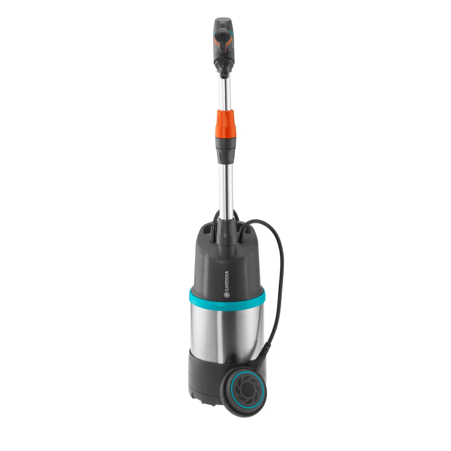Gardena Regenfasspumpe 4700/2 Inox für Gartenbewässerung mit Edelstahlgehäuse und Teleskoprohr.