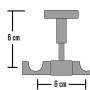 Gardinia Deckenträger Europa, silber-antik, Maße: 6x6 cm, für 1- oder 2-läufige Gardinenstangen.