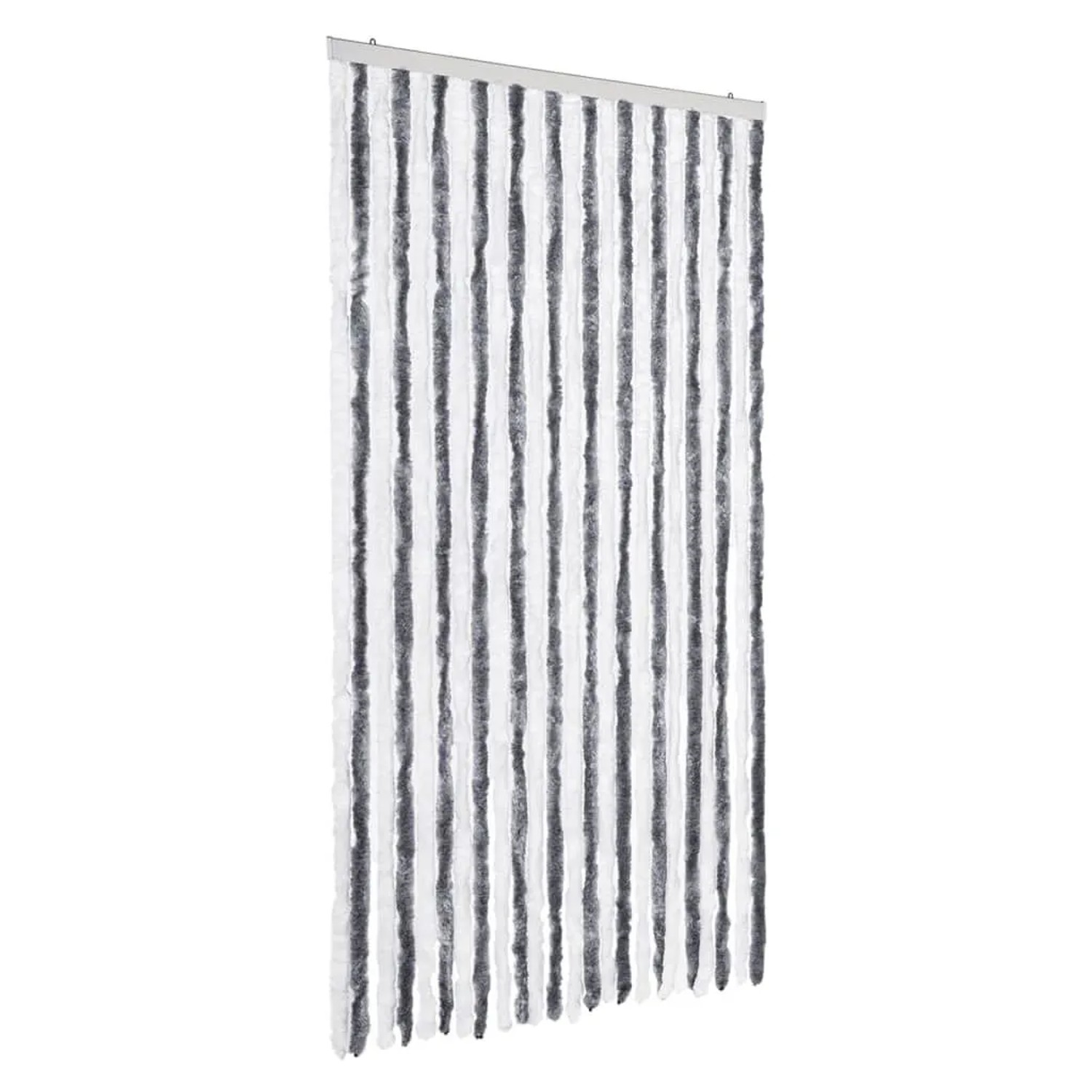 vidaXL Fliegenvorhang Grau und Weiß 100x200 cm Chenille 377369