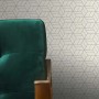 PROFHOME Vliestapete mit geometrischem Muster in Silber, Grau und Weiß.