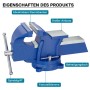 Blauer Wiltec Heavy Duty Schraubstock mit 125mm Klemmbacken, großem Amboss und Spindelgriff.