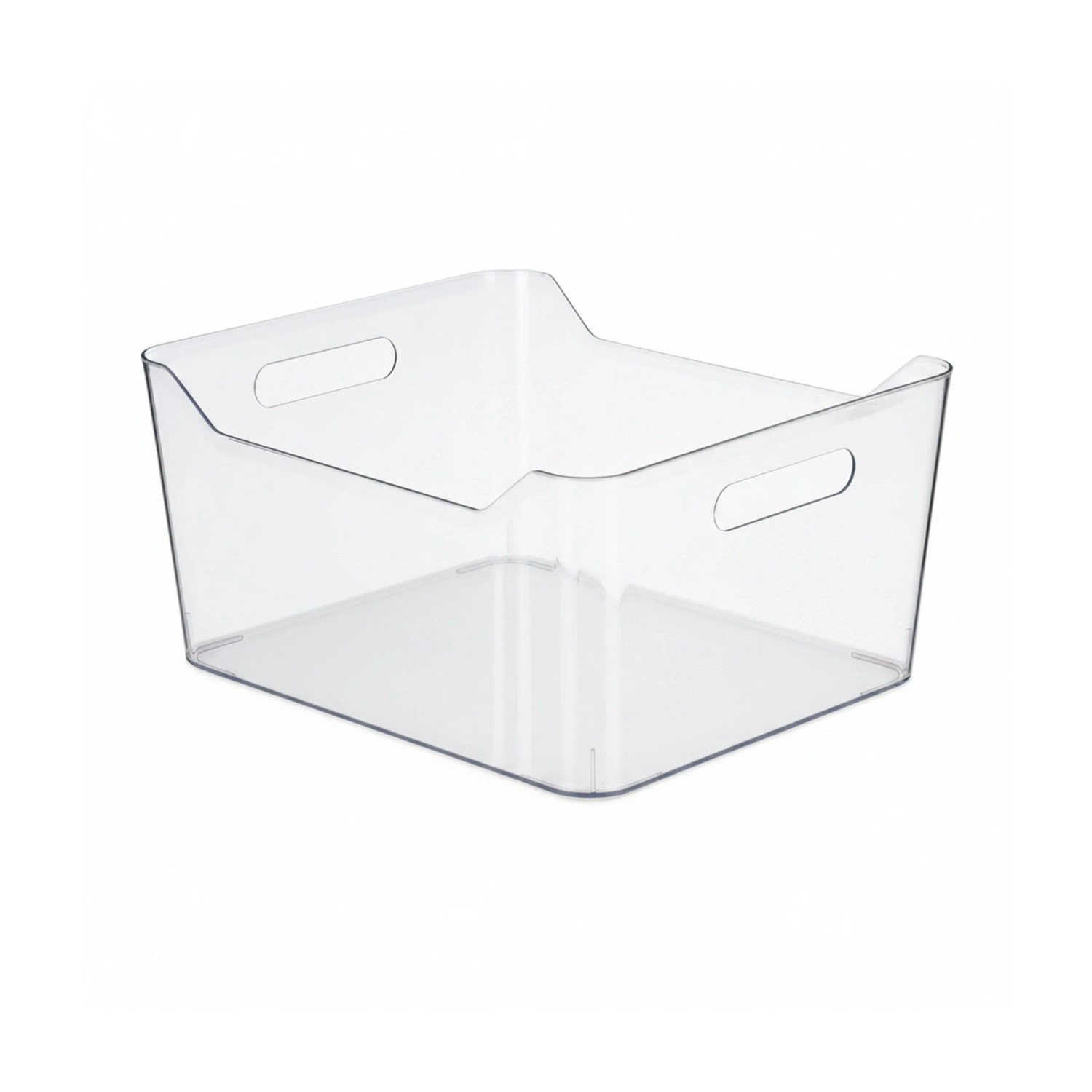 Relaxdays Kühlschrank Organizer Kunststoff Transparent mit Griffen 18 cm x 37 cm x 29,5 cm 1 kg