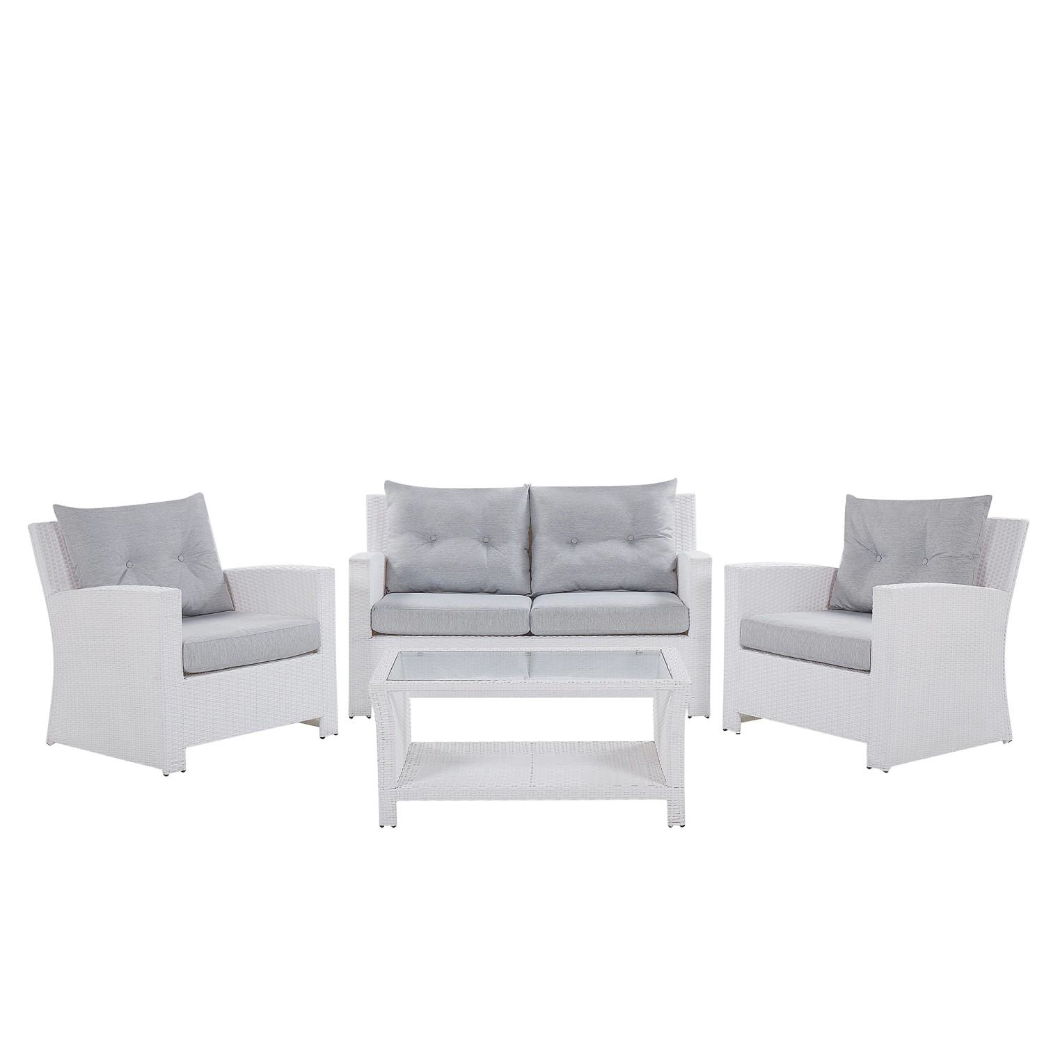 Beliani Sitzgruppe MARINO Weiss Grau 71x146x83