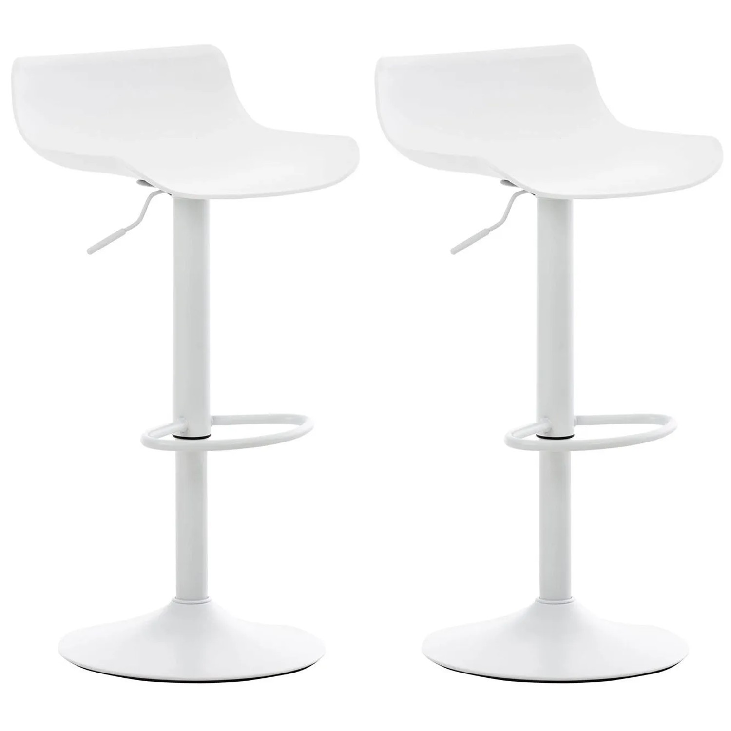 DELUKE Barhocker 2er Set Höhenverstellbar Weiß JUTO Kunststoff 68,5-94x43x44cm Barhocker Mit Lehne Tresenhocker Barstuhl...