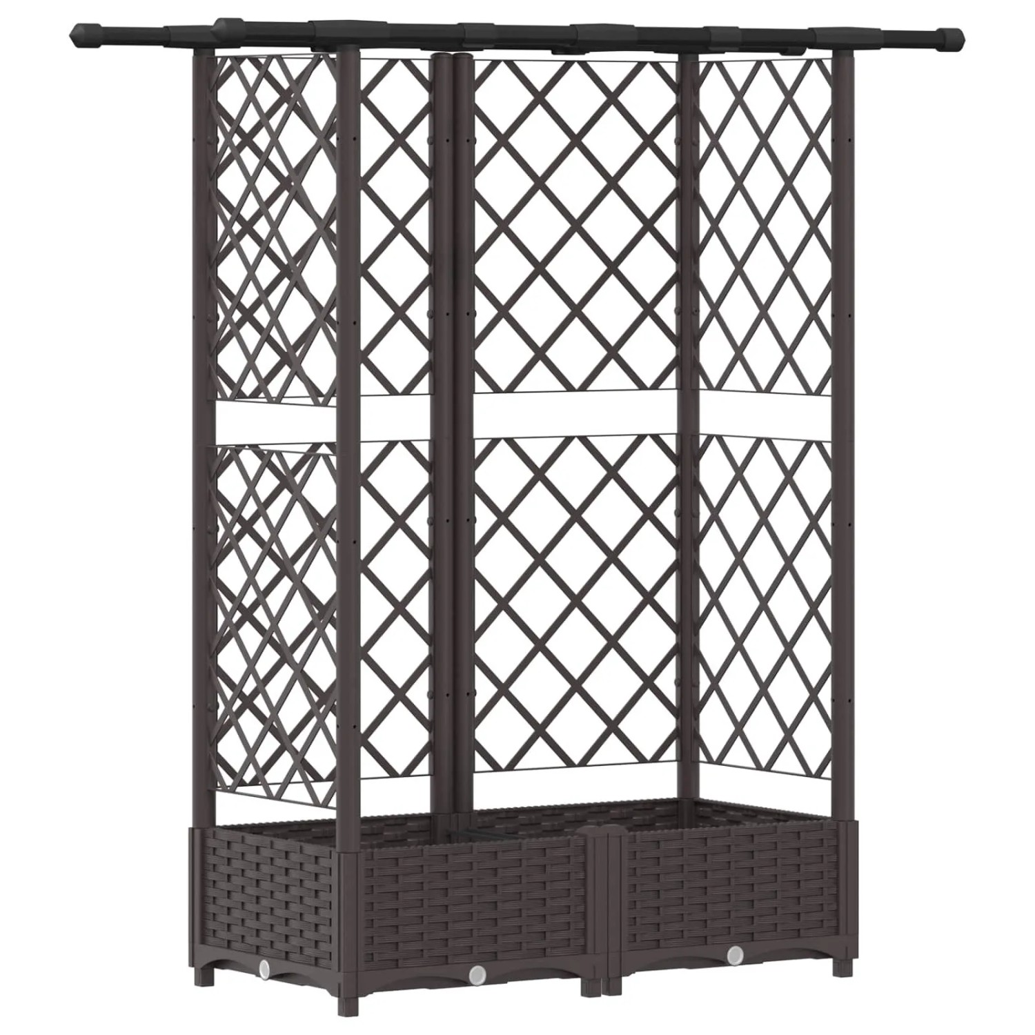 vidaXL Hochbeet mit Rankgitter und Dach Braun 124 x 40 x 123 cm PP 42032521