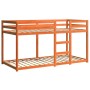 Etagenbett aus Kiefernholz, wachsbraun, 90x200 cm. Platzsparendes Kinderbett mit Leiter.