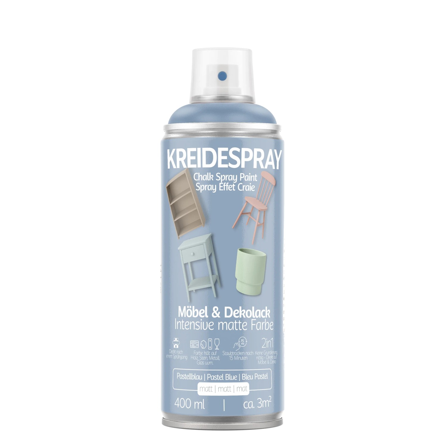 COLORS Kreidespray Möbel- und Dekolack Pastellblau Matt 400 ml