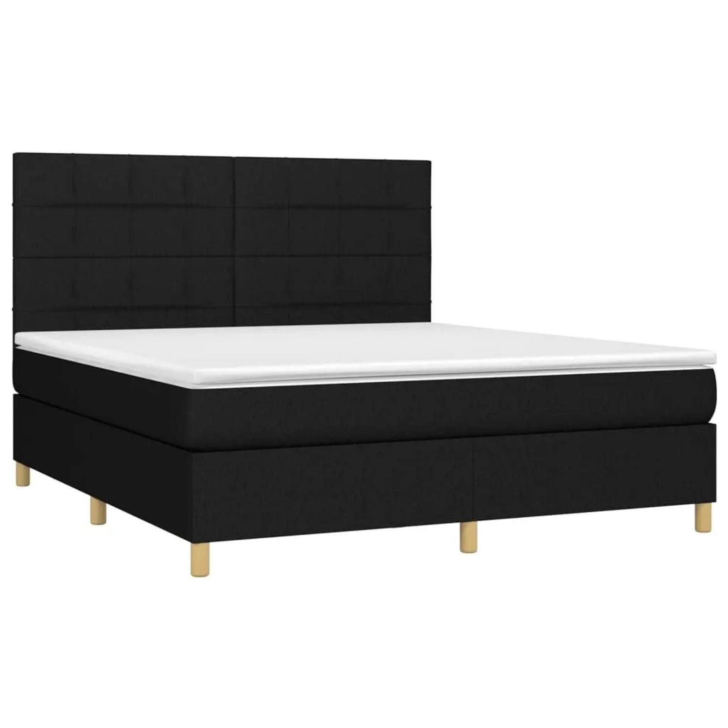 vidaXL Boxspringbett mit Matratze & LED Schwarz 160x200 cm Stoff 3135447 günstig online kaufen