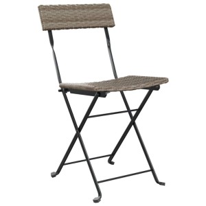 vidaXL Bistrostühle 6 Stk Klappbar Grau Poly Rattan und Stahl 3152119
