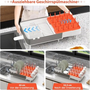 Costway Abtropfgestell Abtropfständer Set für Küchentheke Orange