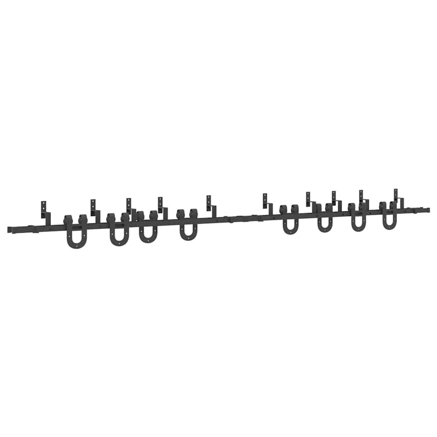 vidaXL Schiebetürbeschlag-Set 400 cm Stahl Schwarz 3295754