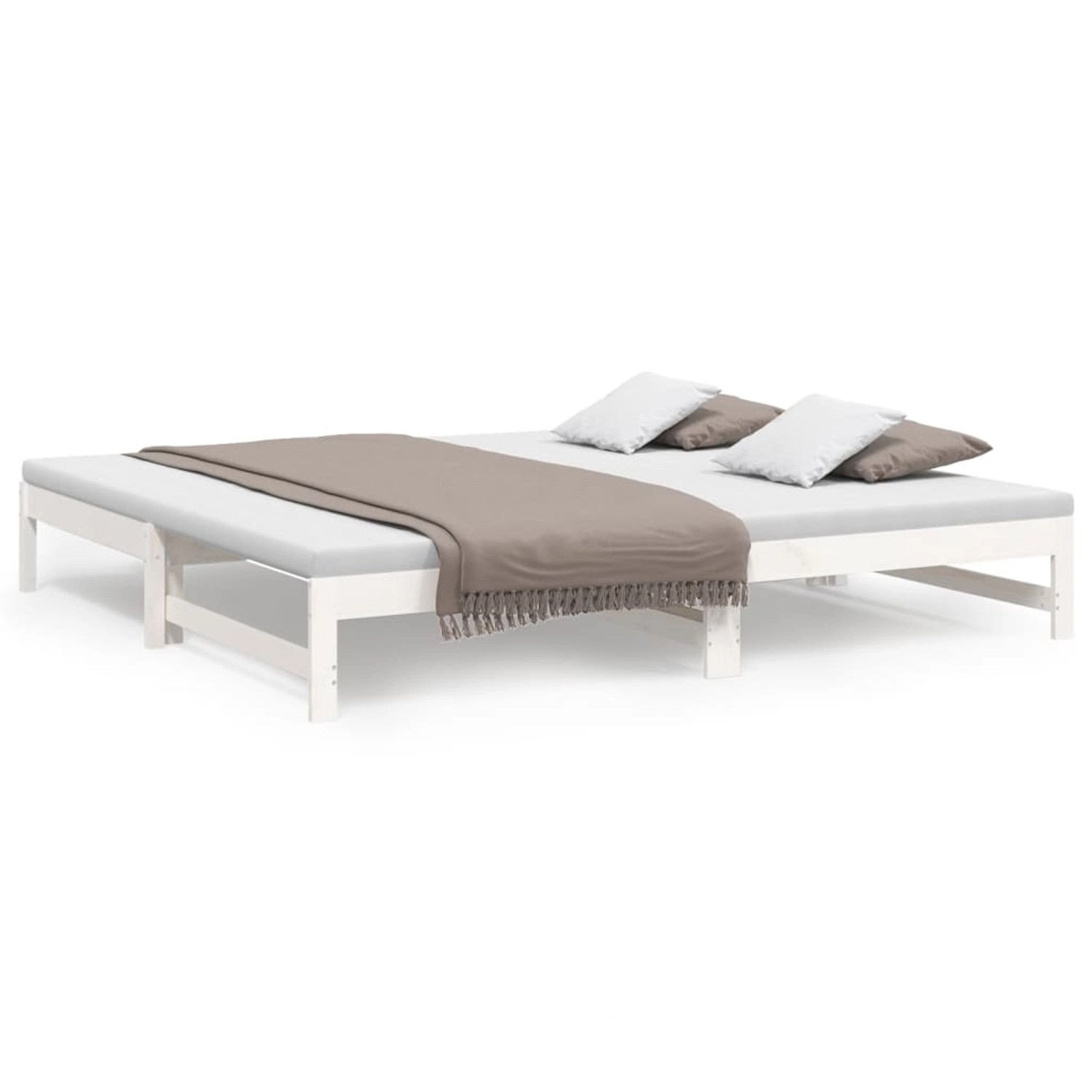 vidaXL Tagesbett Ausziehbar Weiß 2x(90x200) cm Massivholz Kiefer1369463 günstig online kaufen