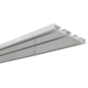 Gardinia Vorhangschiene, 3-läufig, Aluminium, weiß, 250 cm.