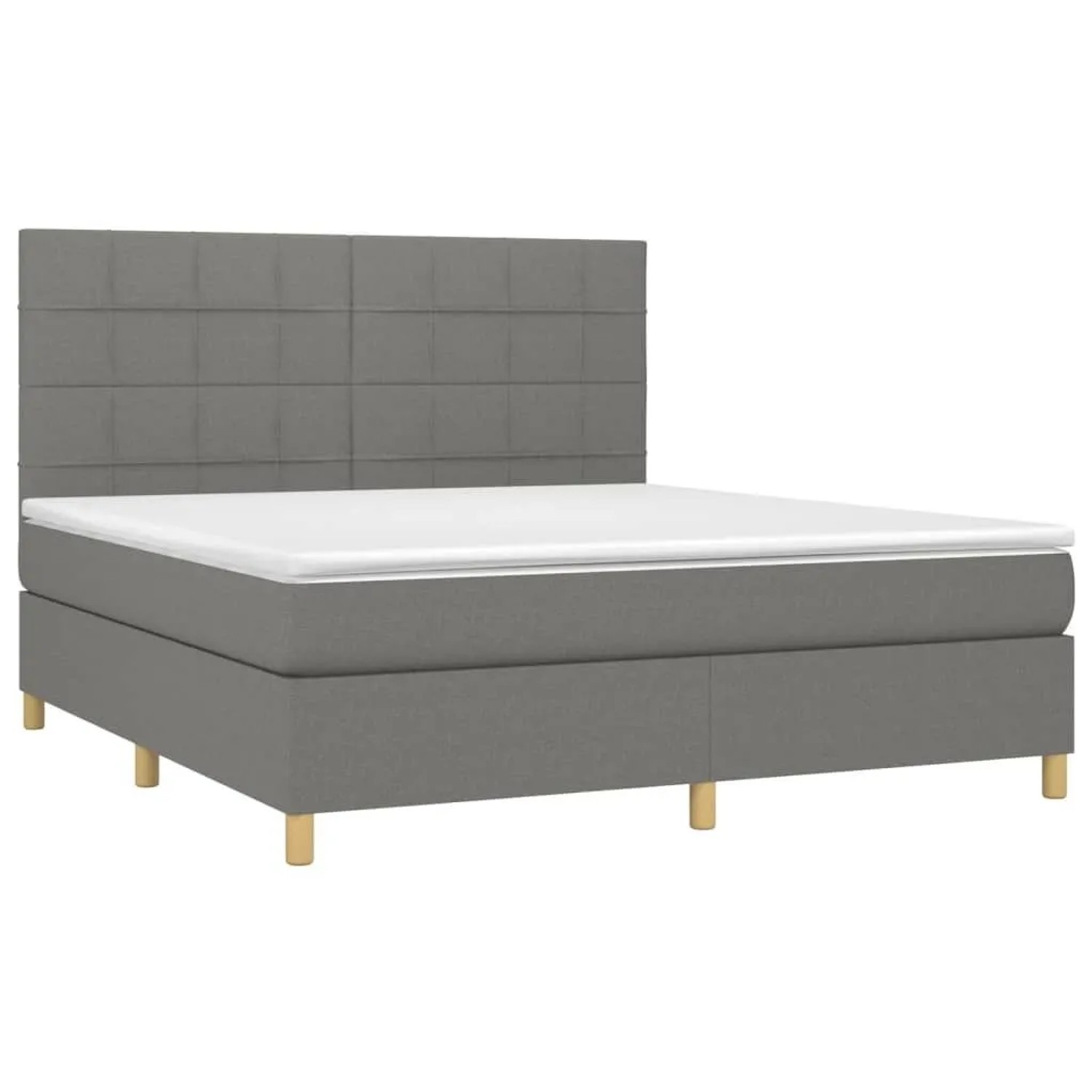 vidaXL Boxspringbett mit Matratze & LED Dunkelgrau 180x200 cm Stoff 3135454 günstig online kaufen