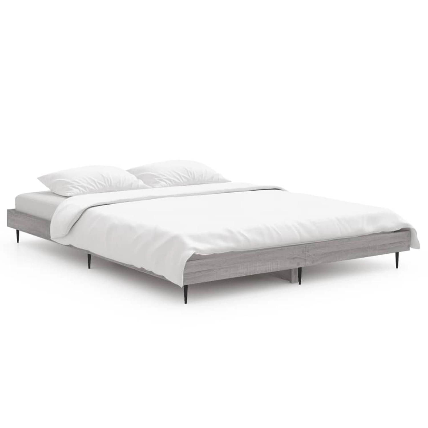 vidaXL Bettgestell Grau Sonoma 135x190 cm Holzwerkstoff 832291 günstig online kaufen