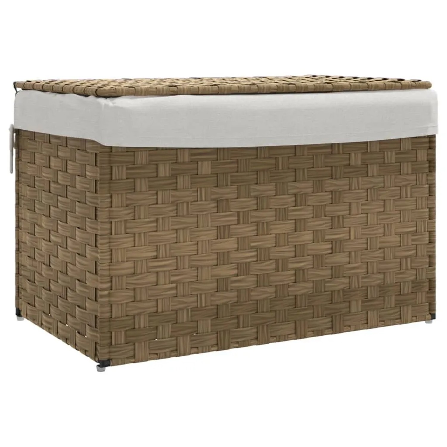vidaXL Wäschekorb mit Deckel 55,5x35x34 cm Poly Rattan 372049