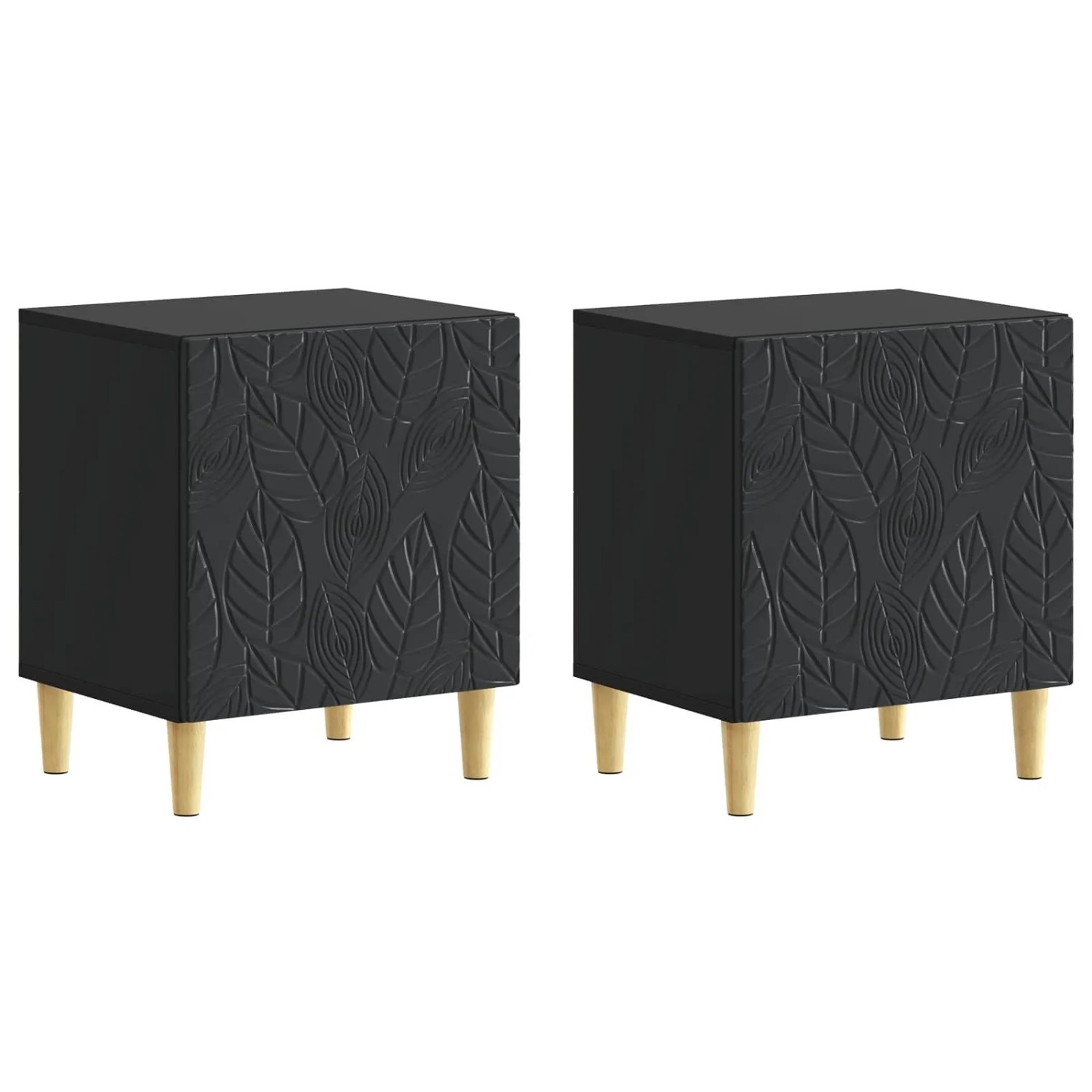 vidaXL Nachttisch 2 Stk Schwarz 43 x 34,5 x 50 cm Holzwerkstoff 895028