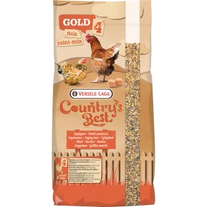 Versele-Laga Country's Best Gold 4 Mix Geflügelfutter, 20kg Sack mit Hühnern und Eiern.