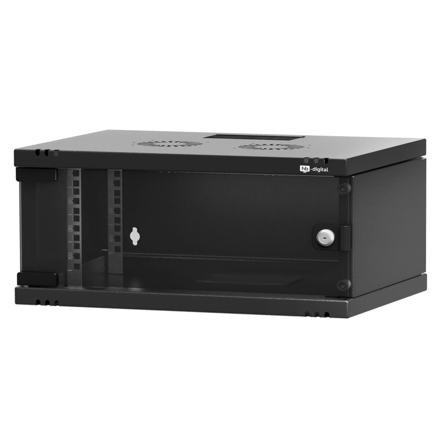 hb-digital Serverschrank 19 Zoll 4HE Wandgehäuse 240x 540x 400 mm Schwarz günstig online kaufen