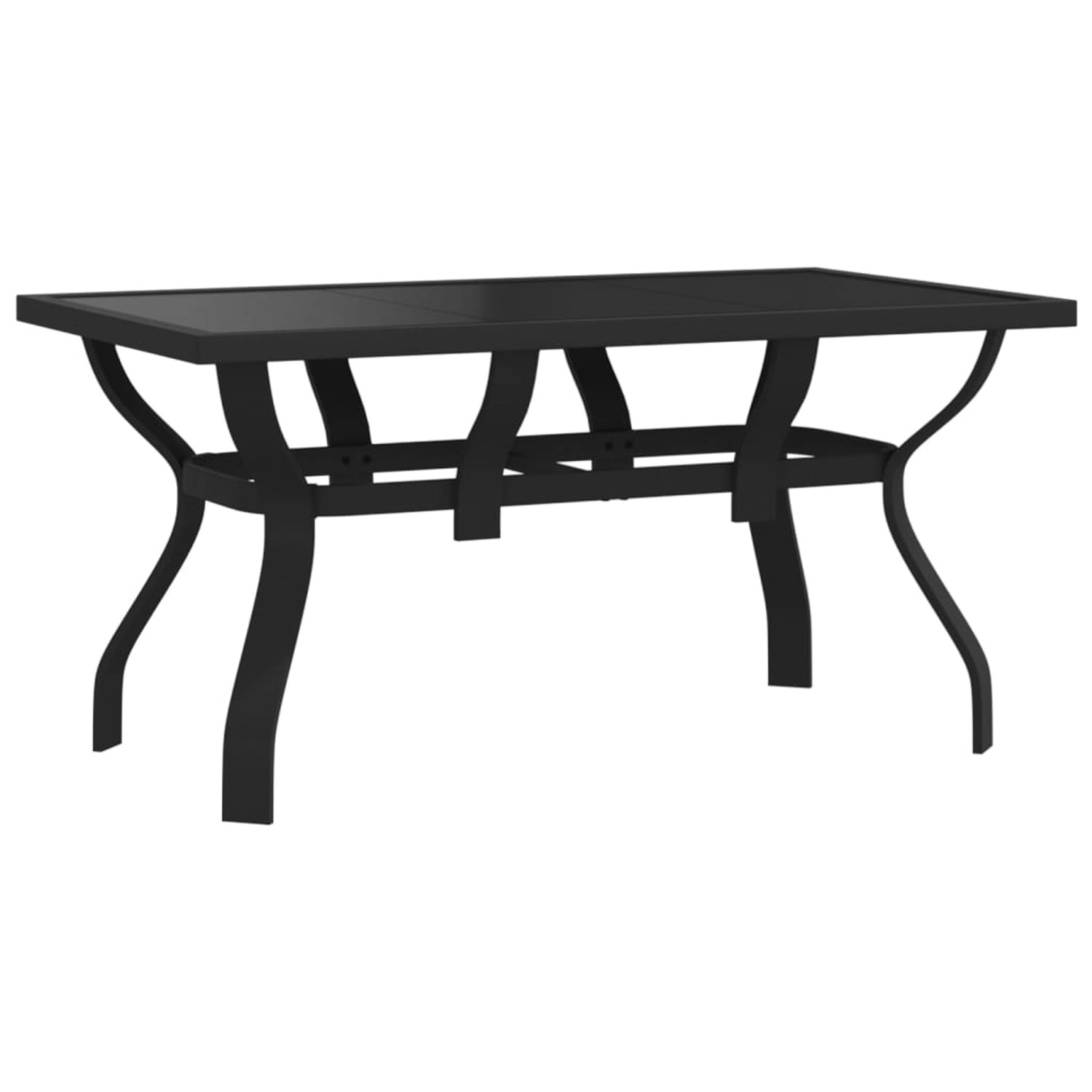 vidaXL Gartentisch Schwarz 140x70x70 cm Stahl und Glas 318768 günstig online kaufen