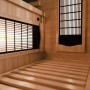 Innenansicht Artsauna Infrarotkabine Kiruna90 Premium aus Hemlockholz mit Dual Technologie.