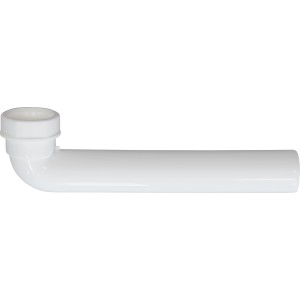 Weißer Spültisch-Ablaufbogen (44,8 mm) aus Kunststoff für Siphon-Anschluss.