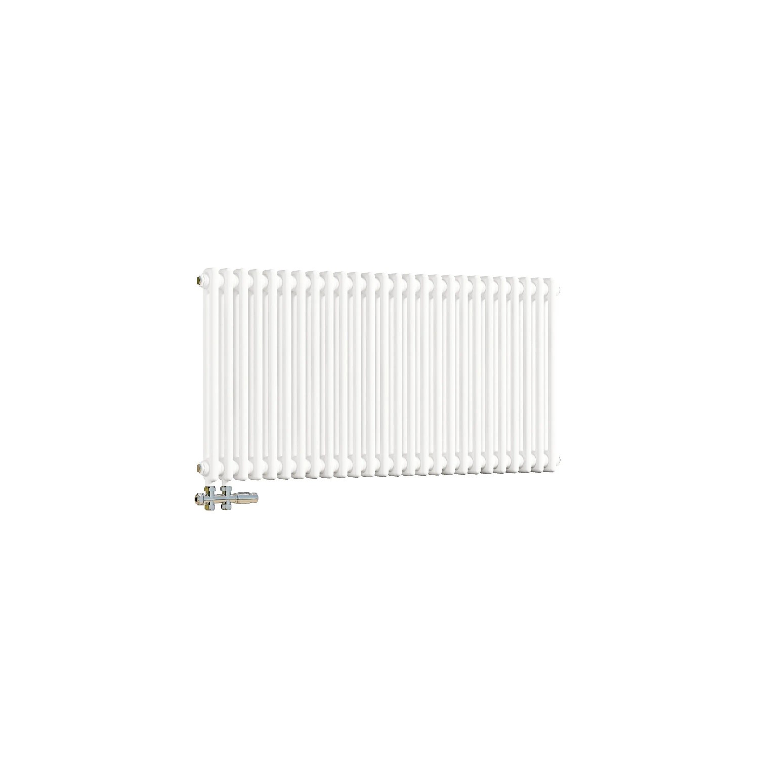 Duschparadies 600x1190mm Traditioneller Heizkörper für Warmwasserbetrieb Weiß 1330W 2Säulen