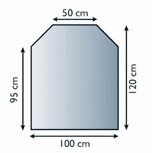 Lienbacher Funkenschutzplatte, 6-Eck Glasbodenplatte, 6 mm stark, 120 cm Länge.