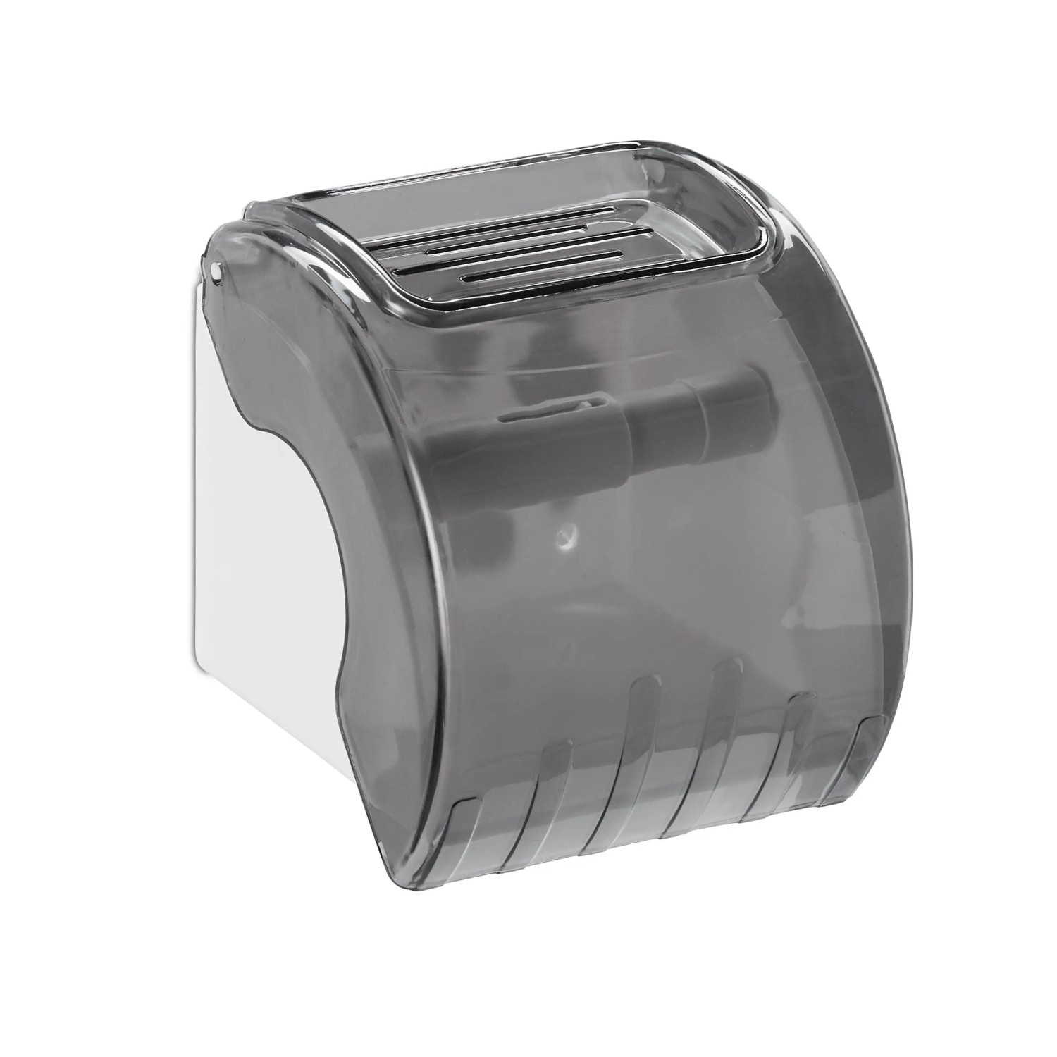 Relaxdays Toilettenpapierhalter ABS/PS Grau mit Ablage und Abdeckung 15 x 13,5 x 15 cm 300 g