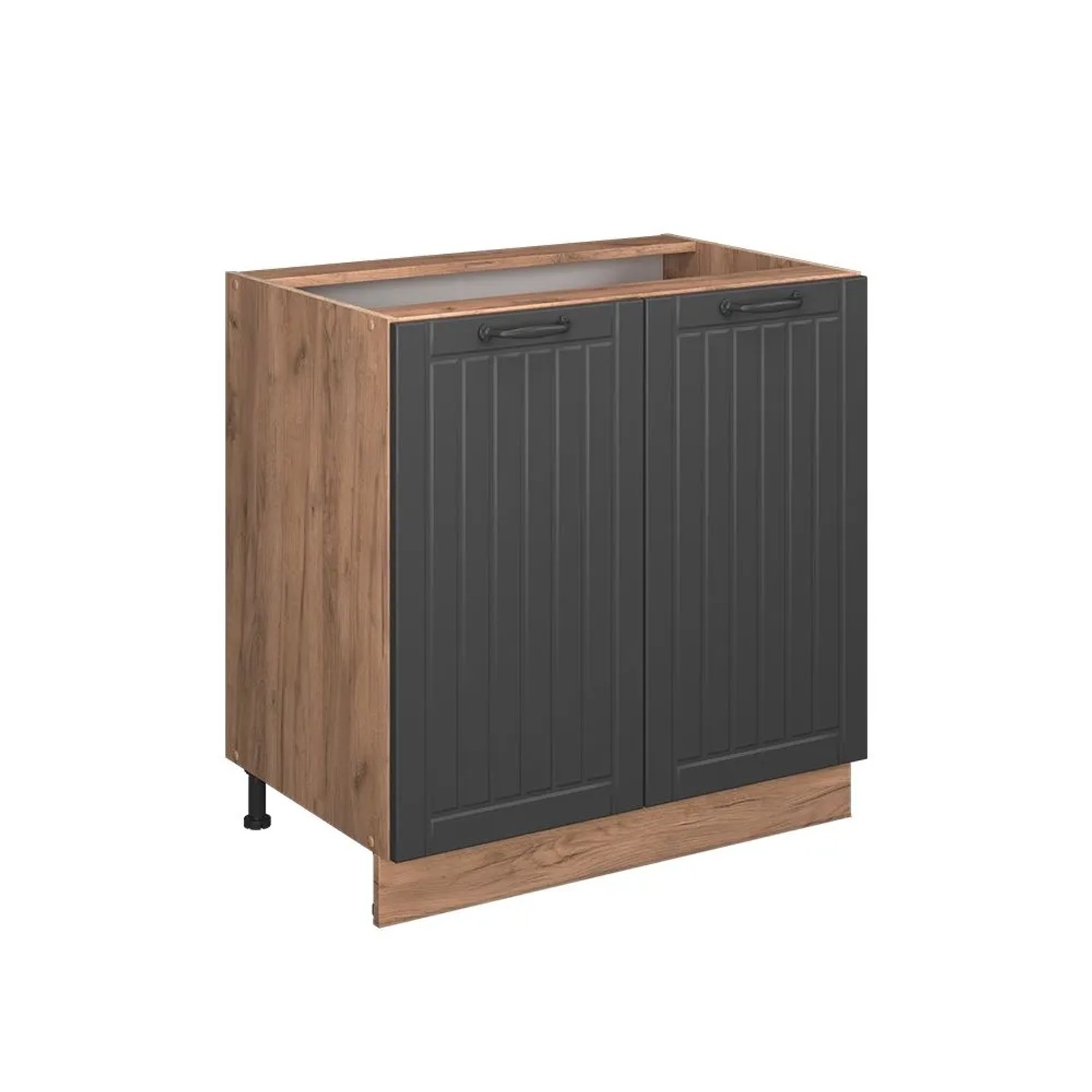 Vicco Küchenunterschrank Fame-Line DunkelGrau 80 x 82 mit Regal AP Eiche Art Nr 56953